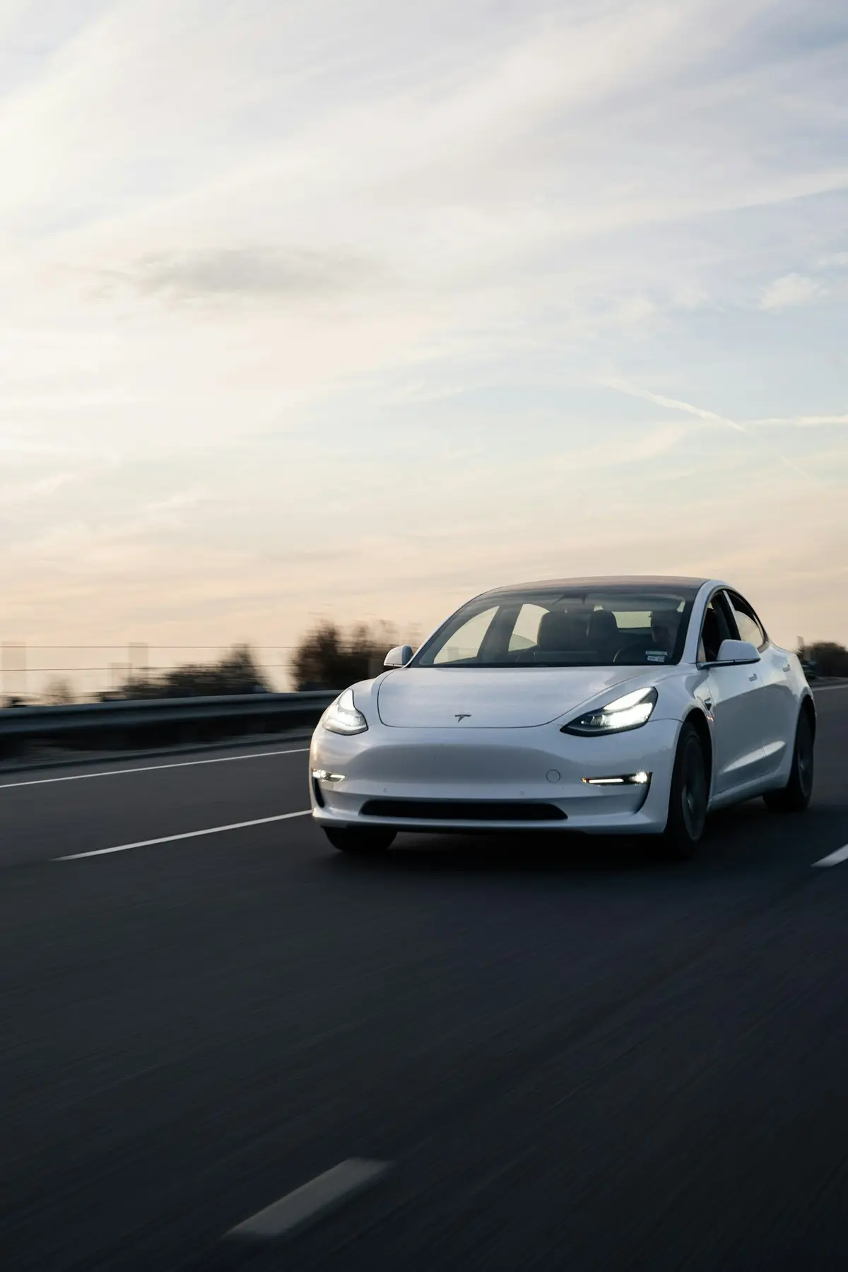 White car on an open road